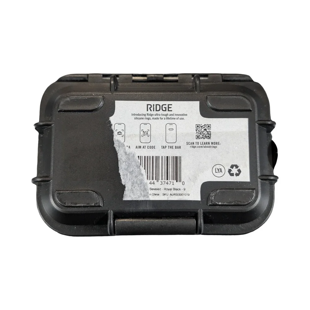 Qq2O The Ridge Wallet - 8MM SILICONE Ring Set - Royal Black - Size 9 Open Box